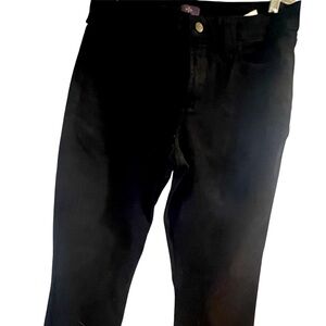 NYDJ “straight” black raw hem jeans, size 12